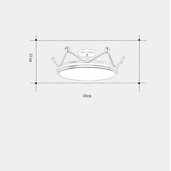 34W Gyllen Kronelys Chandelier Prinsesse Barnerom Lampe