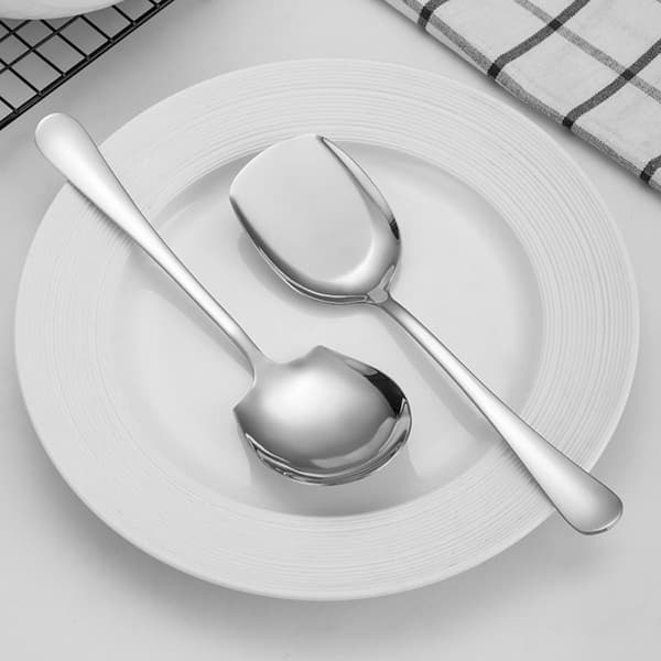 Serveringsskedset Rostfritt Stål Matserveringssked Reptålig Delikat Design Silver