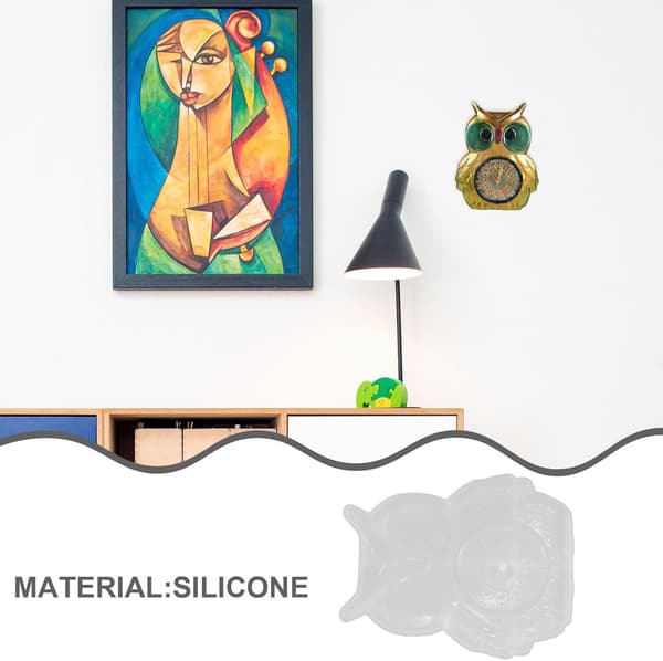 DIY Silikone Ugleur Form til Epoxy Støbning, Semi-3D Ugle Vægur Form Silikone Form