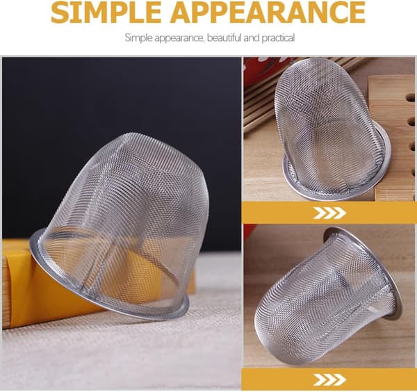 Te-infuser i rustfrit stål 6 stk. finmaskede te-si til løsbladste, praktisk