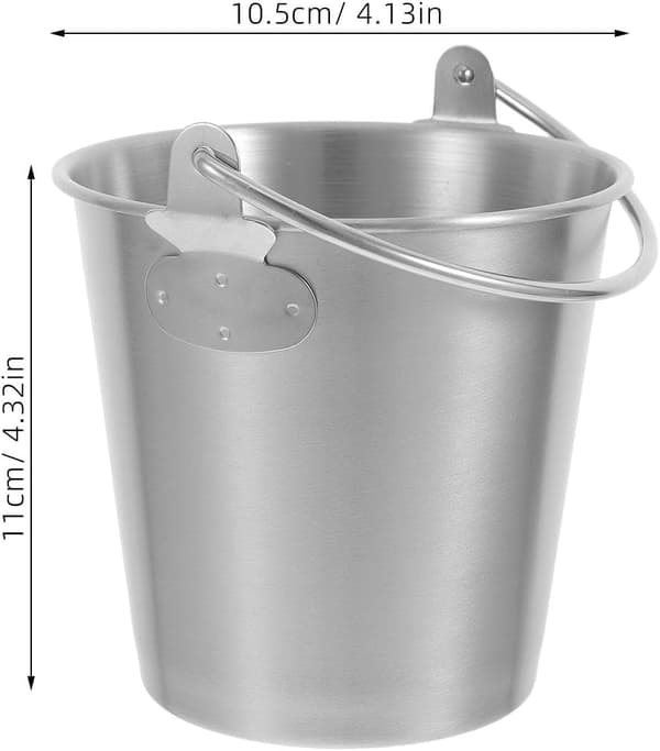 7l Frityrkurv i rustfritt stål, metallbeholder for mat, sølv
