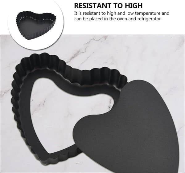 Hjerteformet stekepanne i karbonstål med flat bunn og non-stick overflate