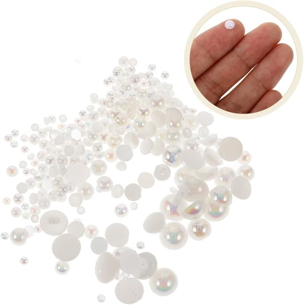 Flatback Halvrunde Plastperler Neglekunst Charms for DIY Manikyrboks