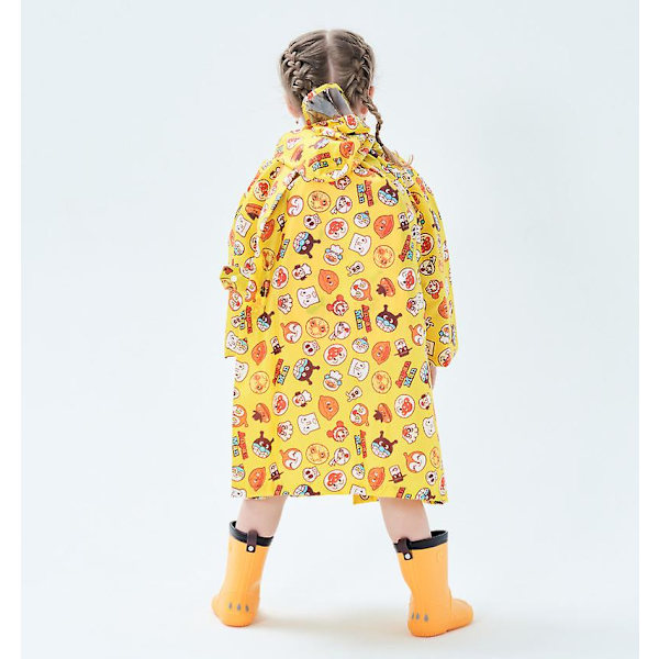 Barnregnkläder, 3D Cartoon Barn Regnrock Jacka Poncho För Pojke Flicka (Gul Bröd) Yellow Bread S