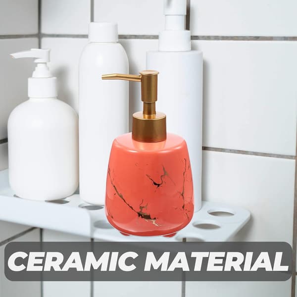 Keramisk sæbedispenserflaske 300 ml med rustfri pumpe, bærbart design