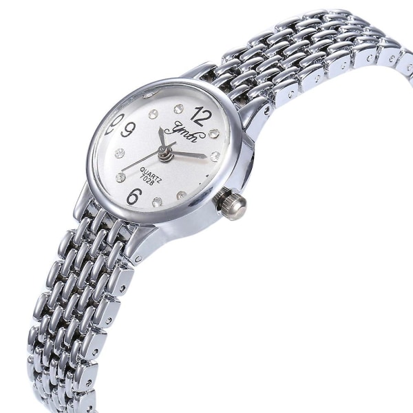 Enkel legeringssats Klocka Mode Damklocka Kvinnors Kvarts Armbandsur Silver