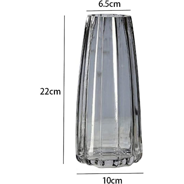 Blomstervaser, Moderne Til Hjemmedekor, 22cm Klar Glas Dekorativ Vase - Til Hjem, Skrivebord, Bord, Hylde