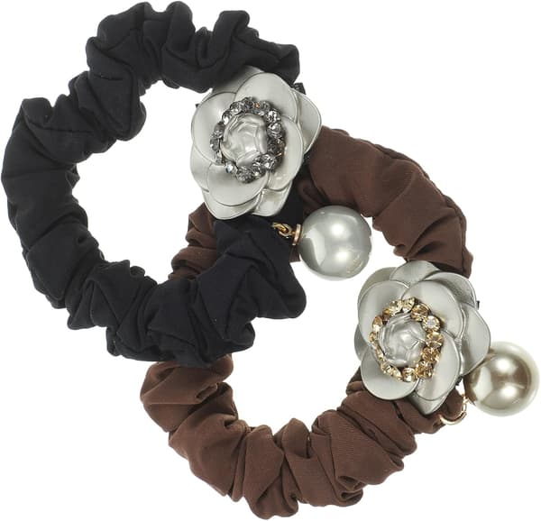 2 stk. Blomster Hår Elastik Hår Scrunchies Rhinestones til Kvinder Piger Tilbehør til Daglig Brug Fest