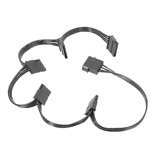 4-pins IDE til 5 SATA Splitter - Strømkabel 1 til 5 Bærbar SATA Forlængerkabel