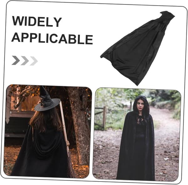 Hettekappe for voksne med pustende lett stoff Svart Grim Reaper-kappe