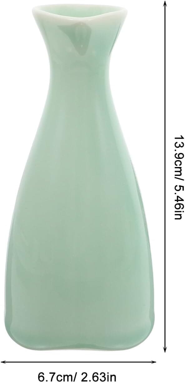 Keramisk Sake Serveringsflaska och Koppset med Spis och Värmeskål