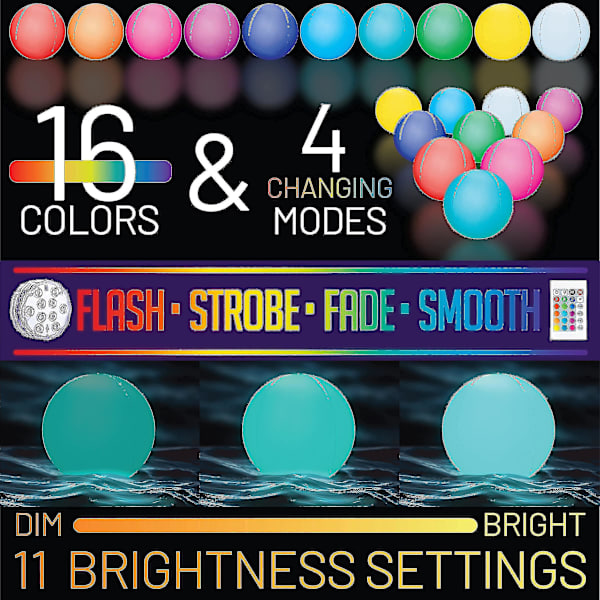 Zk-pool Toys 40cm LED-lysende strandball med 16 farger lys for festspill utendørs dekorasjoner