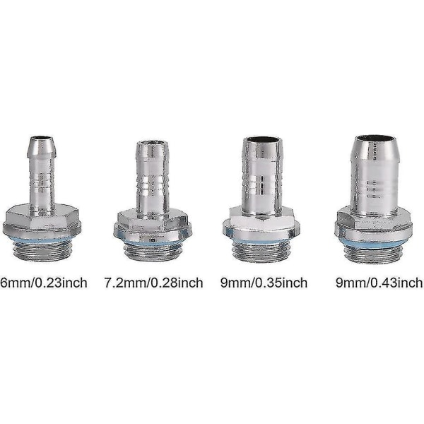 6 stykker PC-vannkjøling 2 Touch-kontakt G1 / 4-gjenget dyse-kontakt (6 Mm)