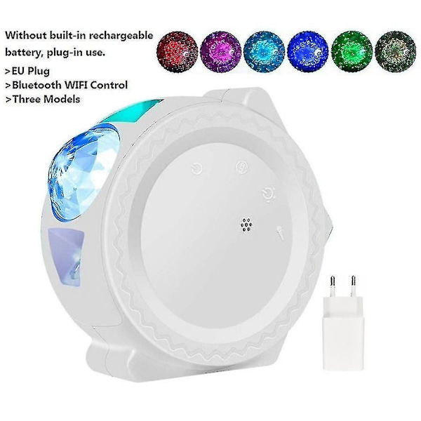 Farverig Stjernehimmel Galaxy Projektorlampe EU Plug White