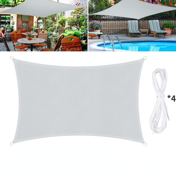 Shade Sail, Shade Sail, Uv Waterproof Fabric, Outdoor/terrace/garden Shade Sail (gray, 3x4m)