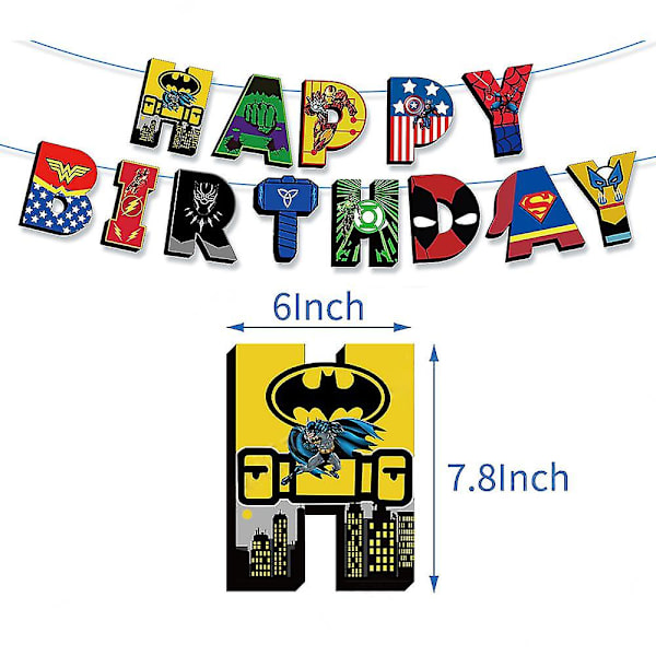 Avengers Superhjälte Tema Barnkalas Tillbehör Ballonger Banderoller Cupcakes Kak Toppers Set