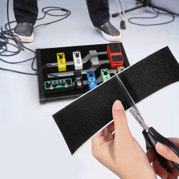 2 rullar elgitarrpedaltejp kardborreband blandat tygmaterial klippbar design