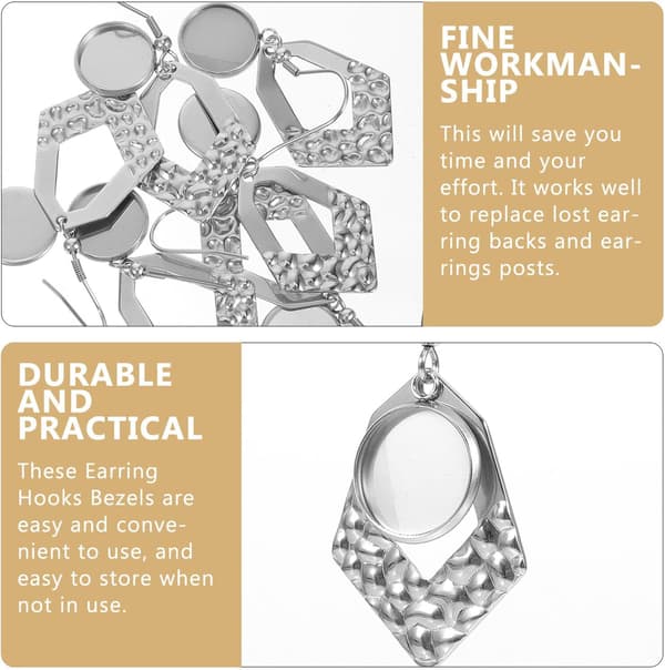 10 stk. 12 mm rustfrit stål DIY øreringe-bakker ørekrog vedhængsemner til smykkefremstilling