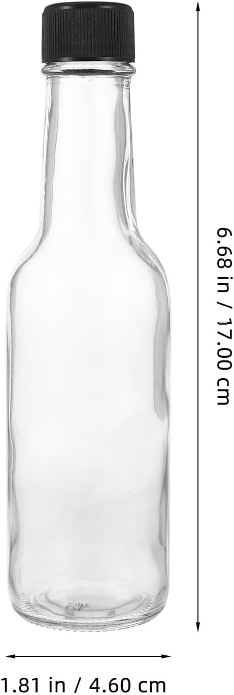 6 st. sojasåsbehållare i glas, 150 ml runda flaskor med lock, mångsidiga, lätta att diska, kryddflaskor