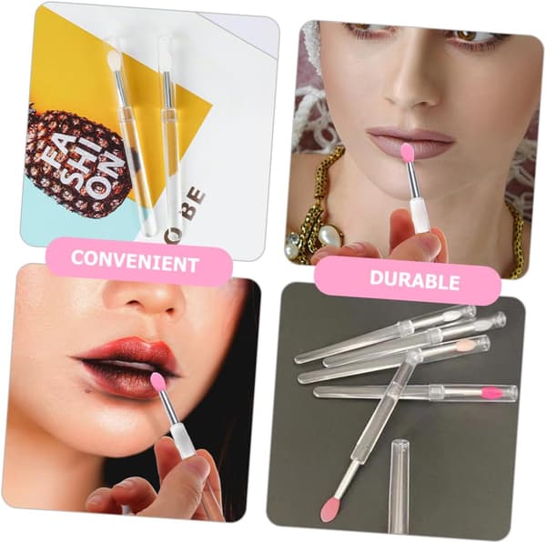 4 sæt læbestiftapplikatorer Silikone makeupværktøjer Læbebørstesæt perfekt til læbestift læbemaske øjenskygger 6 stk.*4