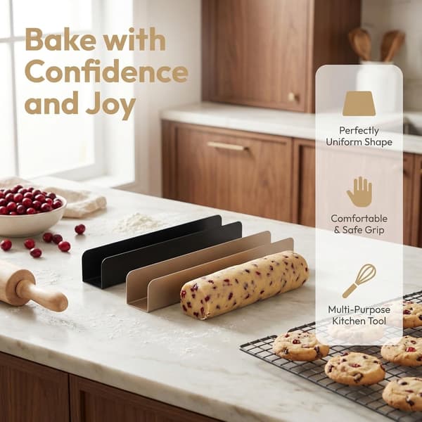 2 stk. U-formede og rektangulære kjeksformer i rustfritt stål for baking