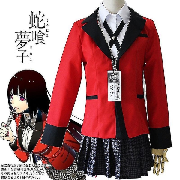 Pakkopeliriippuvainen Kakegurui -asusetti Jabami Yumeko -asusetti 3XL