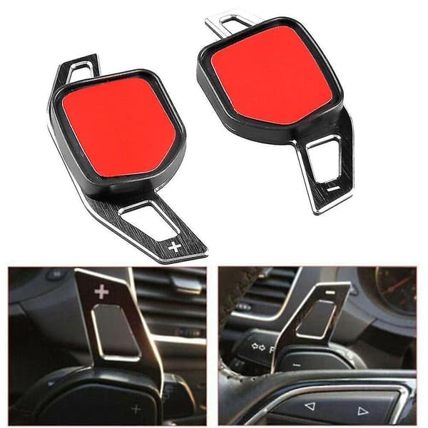 Ratstyre Gearskifter Biltilbehør Aluminium Forlængelser Til A1 A3. (sort+rød)(2stk)