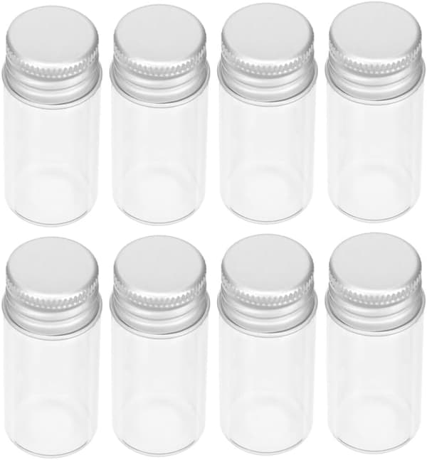 24 st 15 ml klara glasflaskor, liten vätskeprovflaska med skruvkorkar