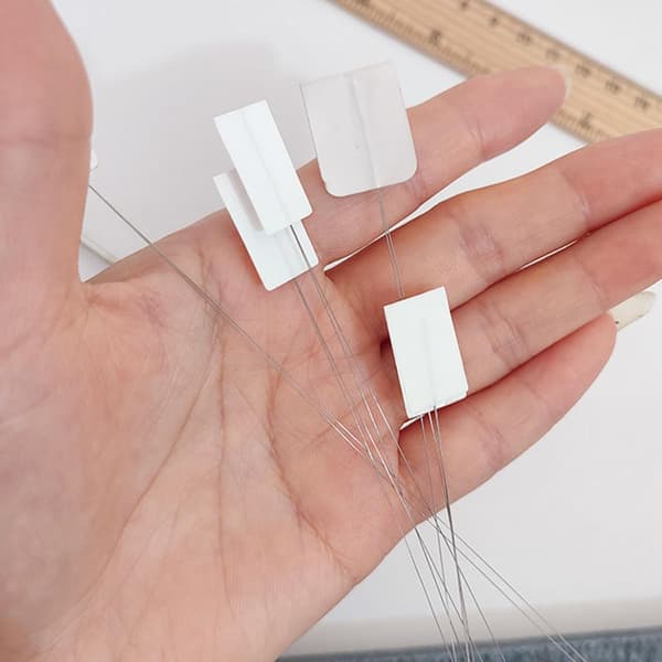 10 stk. Punch Needle Threaders Sett 0,15x150 mm Ståltråd Threader Lilla Plasthåndtak