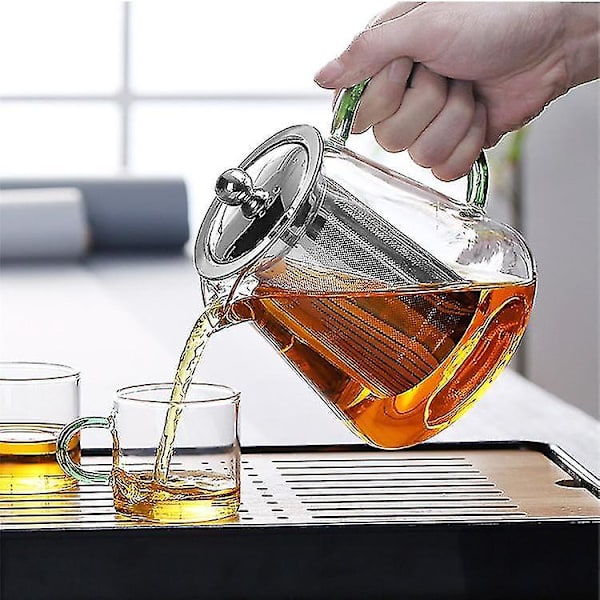 550 ml Paksuuntunut Lasinen Teekannu Lämpöä Kestävä Kukkateetä Varten