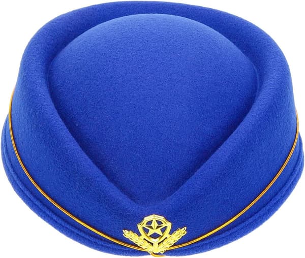 Flygvärdinna Mössa Uniformsmössa Ull Lätt Ergonomisk Design Retrostil Unik Form