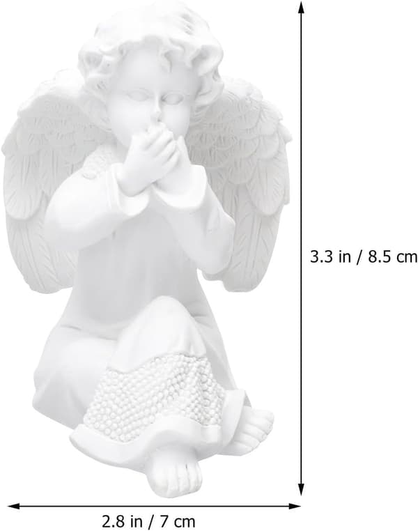 3 stk. gipsengelstatuesett for skrivebordsdekor og husholdningsbruk