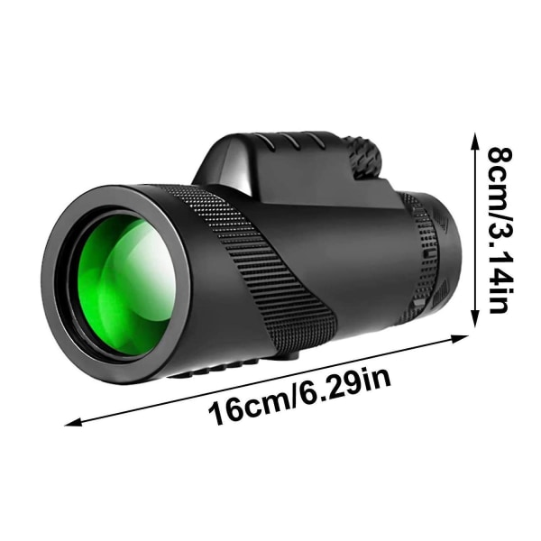 80x100 HD Nattsynkikkert Monokular Teleskop Stativklips