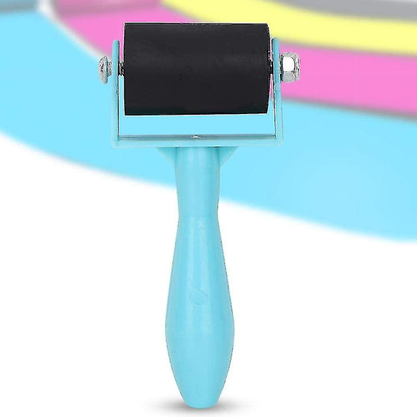 3,5 cm Gummi-Brayer-Rulle Graverings-Brayer Plast Håndtak Blekkmaling Kunst Håndverk Rulle Bonding Stempling Sklisikker Verktøy (blå)
