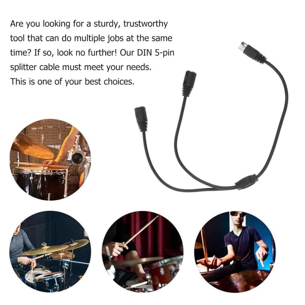 5m Midi han til dobbelt hun kabel Fleksibelt splitterkabel til Midi keyboard