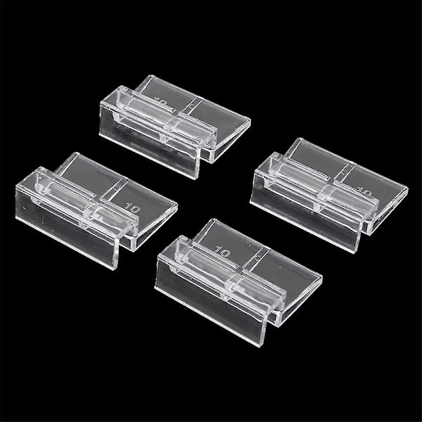 4 stk. Klar Plastik Akvarium Fiskedam Låg Glas Klips Holder