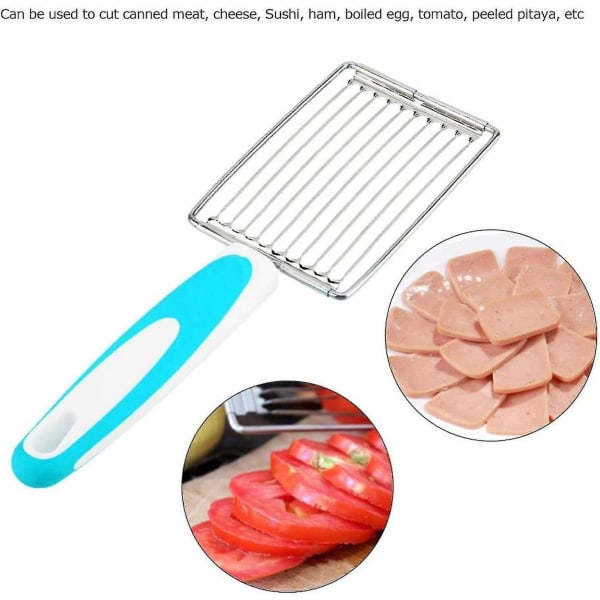 Tomat Skärare, Rostfritt Stål Lunchkött Skärare Skinka Frukt Tomat Ost Köks Mjuk Mat Skärare Verktyg (blå)