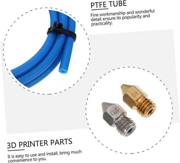2 sæt printertilbehør ekstruderdysekit silikonehylster og PTFE-rør