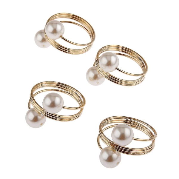 12 stk perlespenne bøyle ringholder for bryllup hotellrekvisita borddekorasjon, gull
