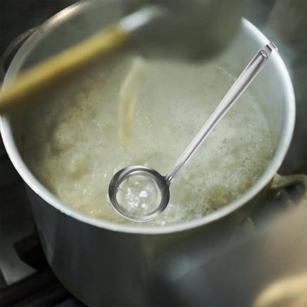 2 stk. små suppeøser i rustfrit stål til servering af sovs og sauce, 14,2 cm polerede køkkenredskaber