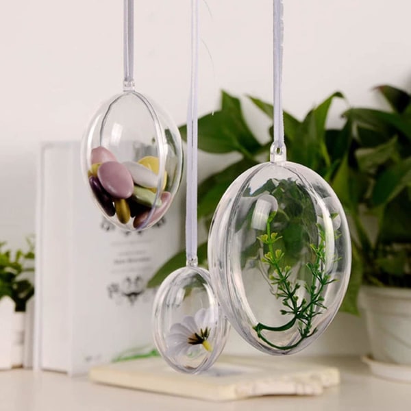 10 stk gennemsigtige, udfyldelige æg plastik påske gennemsigtige ornamenter