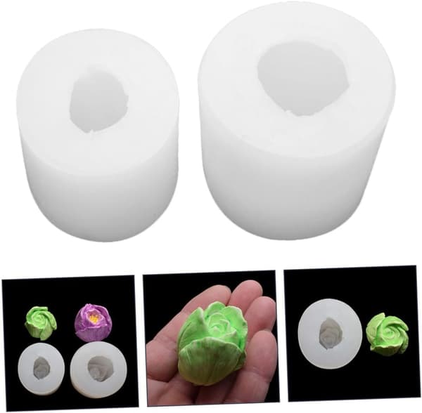 Silikon stearinlysformsett 2 stk tulipan blomster krystall epoxy dråpeform DIY aromaterapi duftlys laging