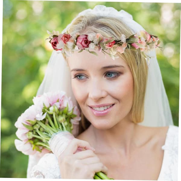 Boho Blomsterkrans Hårbånd til Kvinder Elegant Blomsterkrone Hårtilbehør Holdbart Design