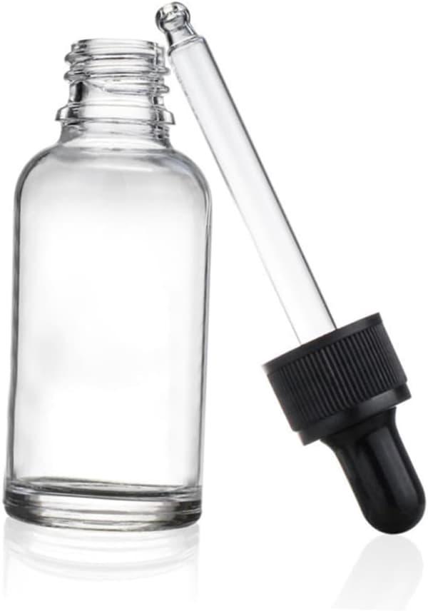 Eteriska oljeflaskor Droppflaskor 12-pack 30 ml Glas för underförpackning Resvätska Smink