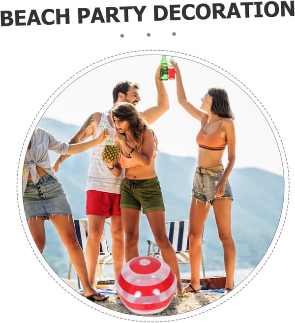 Oppustelig badebold med striber til sommer oppustelig bold disko tema til strandfestdekorationer