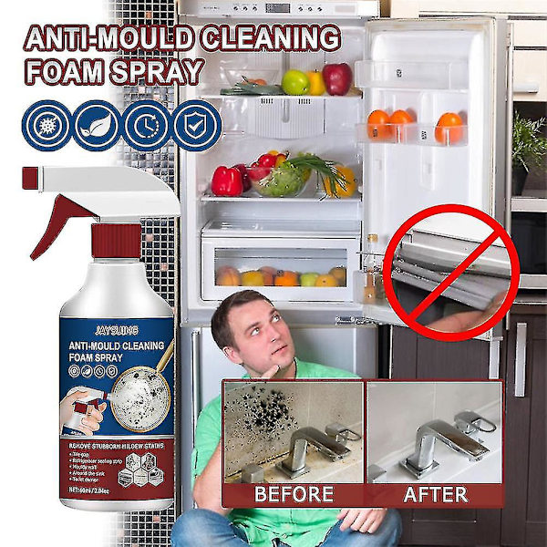 2x Anti-mögelspray, Mögelrengöring Anti-mögel Rengöringsfoam, Kraftfull Multi-purpose Foamrengörare, Tar Bort Fläckar Foam Badrum