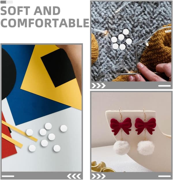 200 stk. hvite polyester-pomponer 12 mm små håndverkskuler DIY-kunstutstyr