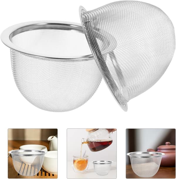 8 stk. te-infuser-silsett i rustfritt stål, finmasket filterkurv 7,2 cm x 5 cm