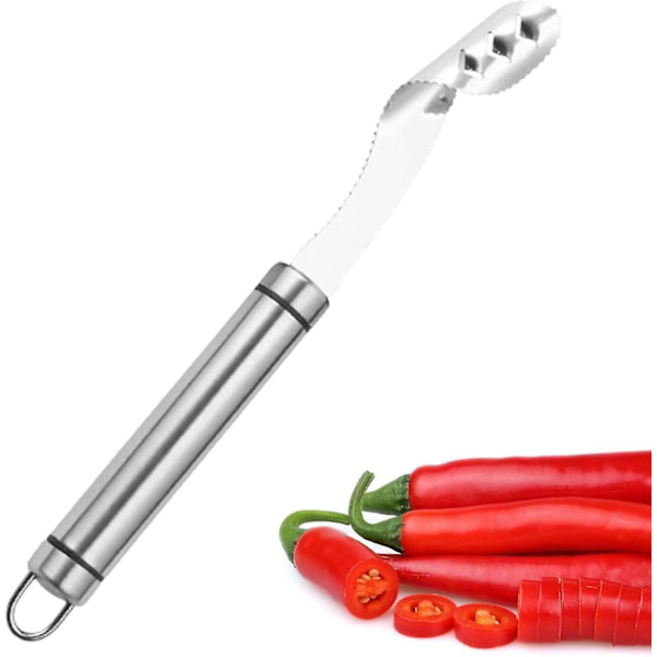 Jalapeno Grillstativ i Rustfritt Stål Grillholder Med Kjernefjernerverktøy 18 Hull Rustfritt Stål Popper Holder For Tilberedning Av Pepper Kyllinglår Vinger Chilli Rack x Chilli Knife