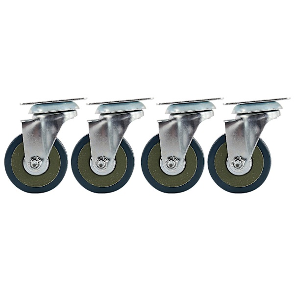 4 stk. Hårdtøjs 50x17mm Gummi Drejelige Hjul Trolley Møbler Caster Bremse